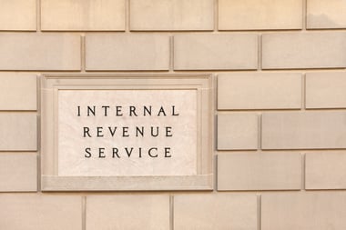 brick building with IRS sign
