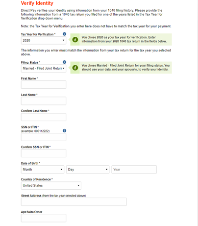 verify identity IRS