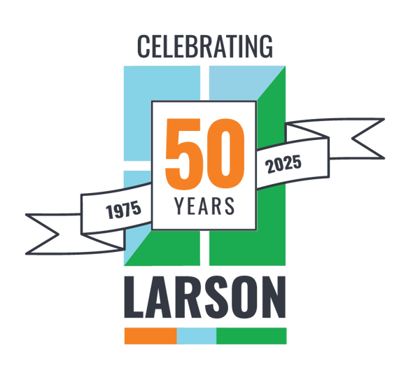50th anniversary Larson window logo 50th anniversary Larson window logo