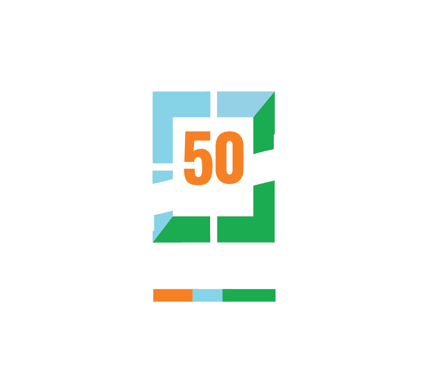 50th anniversary Larson window logo 50th anniversary Larson window logo