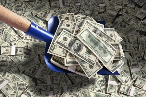 shoveling up money
