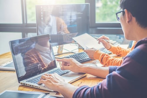 programmer working in software