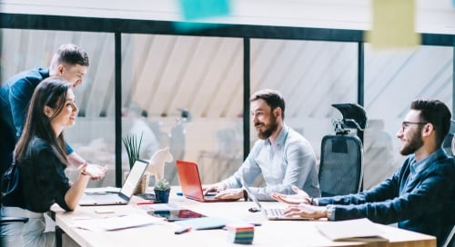 business meeting at conference table