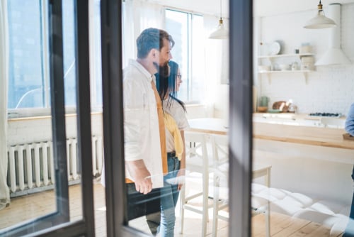 male and female in energy efficient home